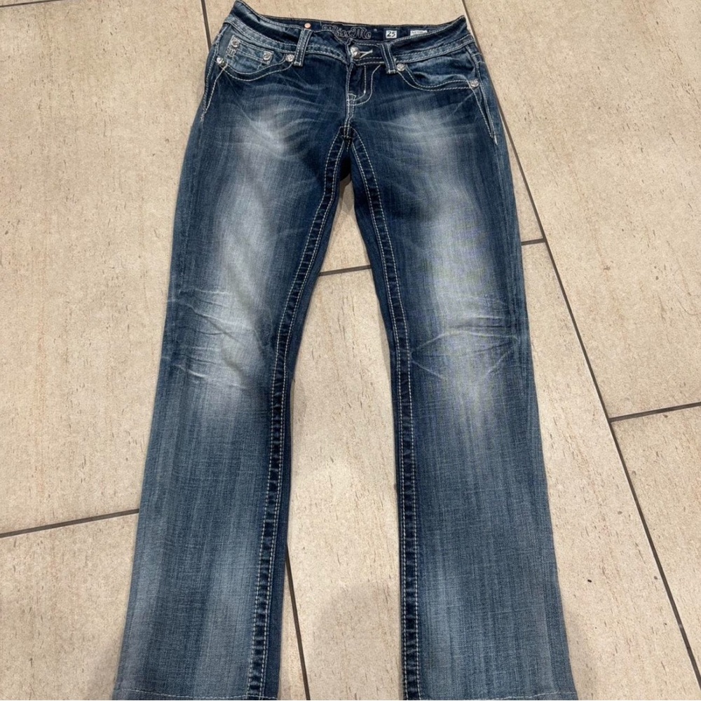 Miss Me Blue Jeans with Vintage Fading